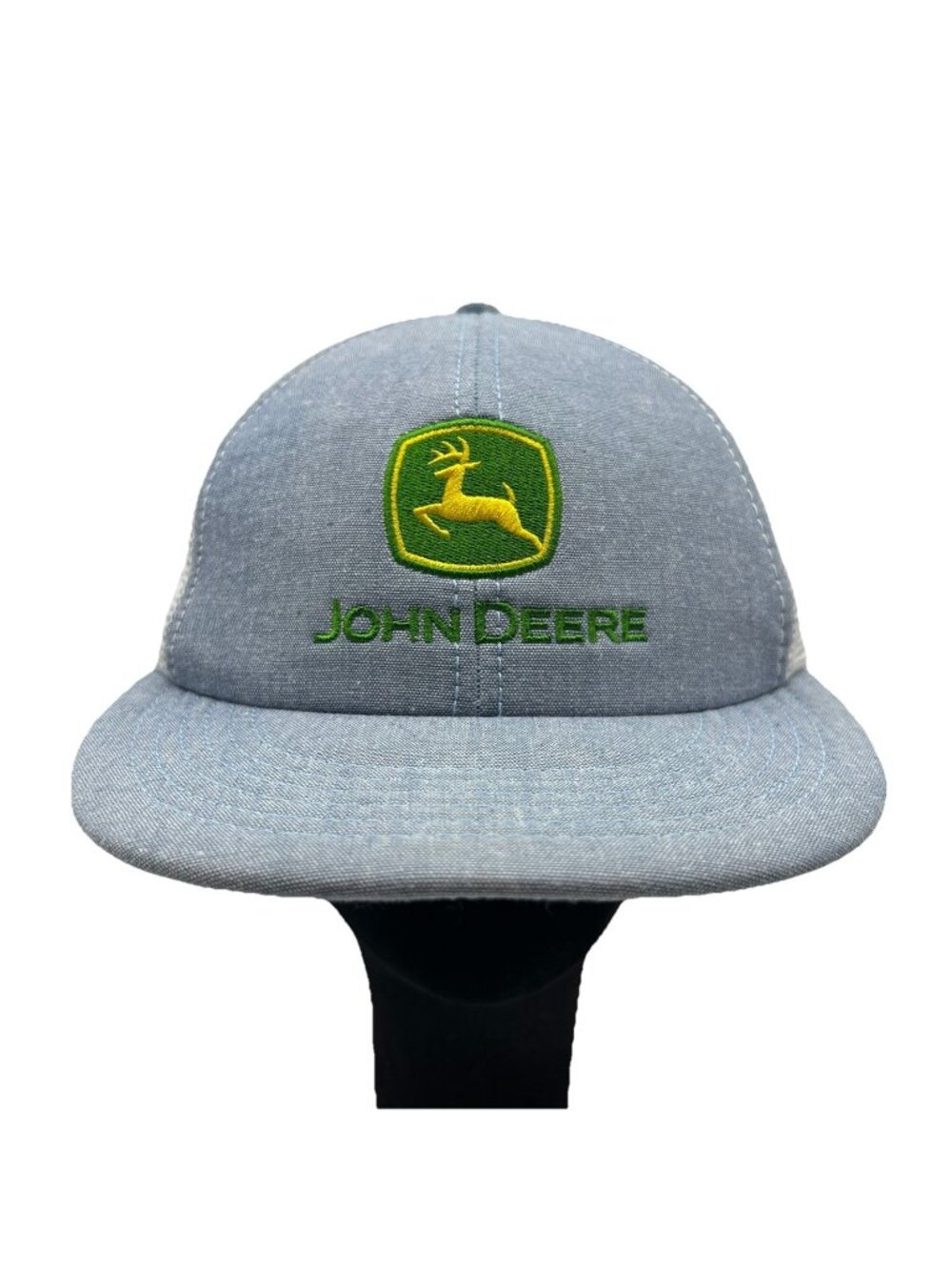 John Deere Retro Trucker Snapback Hat Cap Mesh Dad Farmer Tractors Gray Logo
